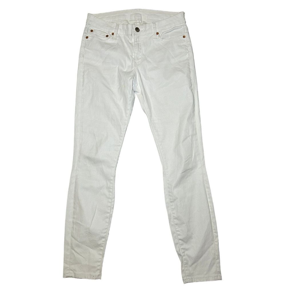 Zara Women's White Straight Leg High Rise Jeans Size 26 Stretch‎